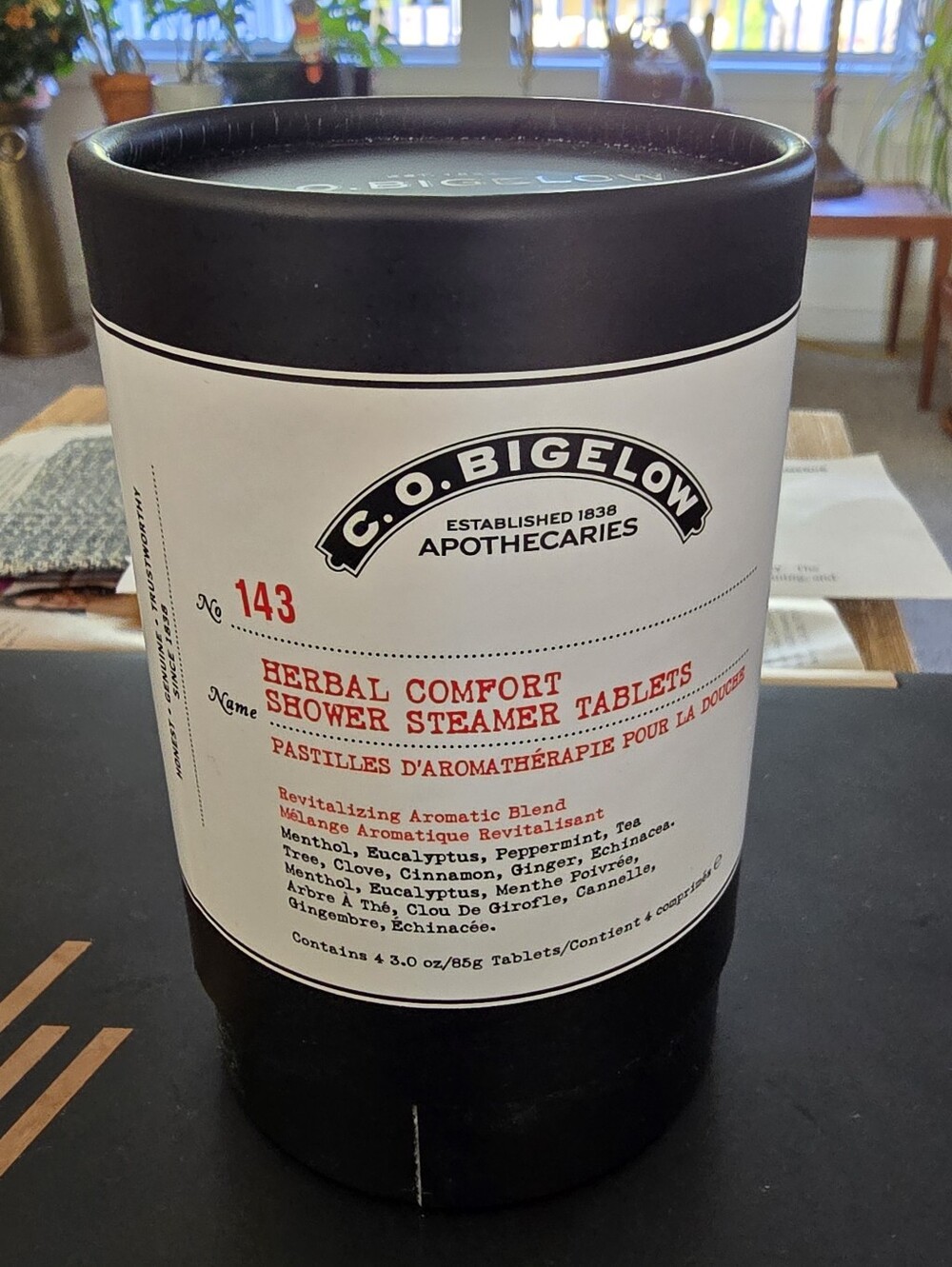 C.O. Bigelow Herbal Comfort Shower Steamer Tablets - Black & White Tube